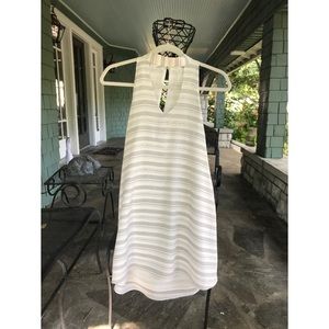 Impeccable Pig Striped Cut-out Halter Dress